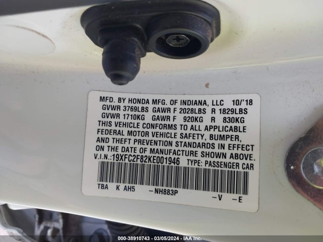 Honda Civic Sport 2019 19XFC2F82KE001946 Image 9
