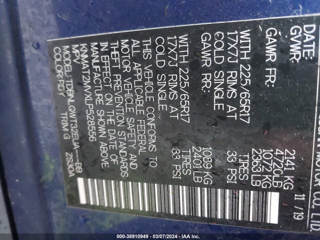 Nissan Rogue Sv Intelligent Awd 2020 KNMAT2MVXLP528556 Image 9