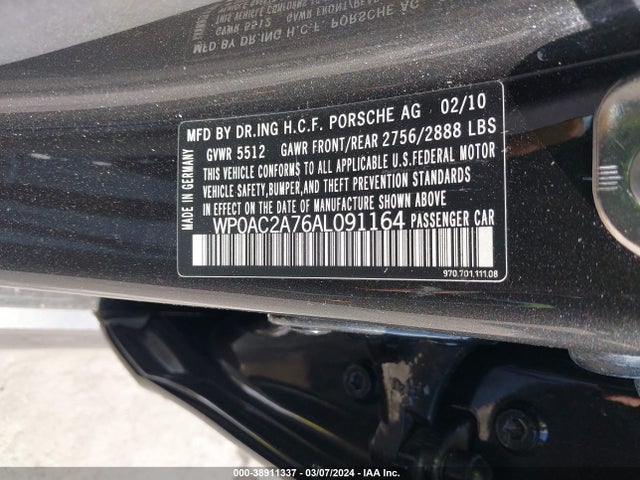 2010 PORSCHE PANAMERA WP0AC2A76AL091164 Photo 8