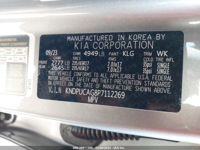 KNDPUCAG8P7112269 KIA Sportage Hybrid Lx