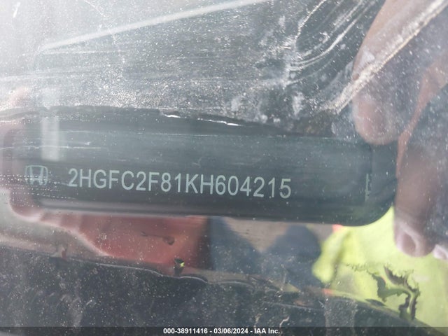 Honda Civic Sport 2019 2HGFC2F81KH604215 Image 9