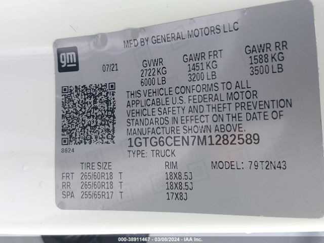 1GTG6CEN7M1282589 GMC Canyon 4wd  Short Box Elevation
