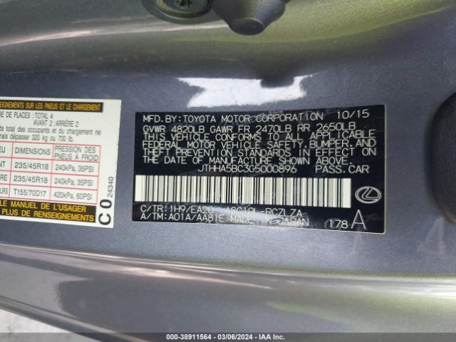 JTHHA5BC3G5000896 Lexus RC 200T
