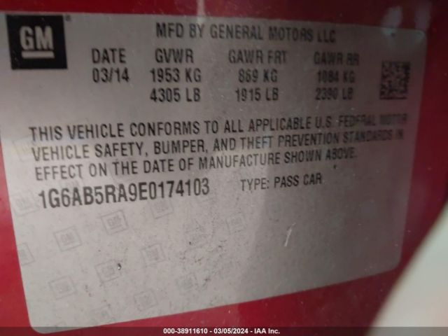 1G6AB5RA9E0174103 Cadillac ATS LUXURY
