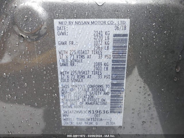Nissan ROGUE SV 2018 5N1AT2MV6JC819636 Image 9