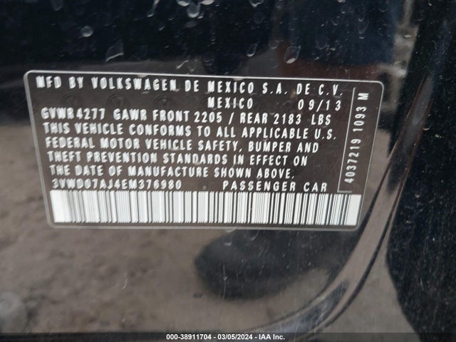 3VWD07AJ4EM376980 Volkswagen Jetta 1.8t Se