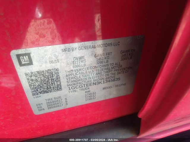 1GCGTEEN3K1345835 Chevrolet Colorado Zr2