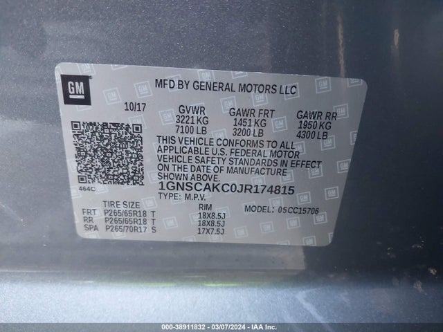 Chevrolet Tahoe Ls 2018 1GNSCAKC0JR174815 Image 9