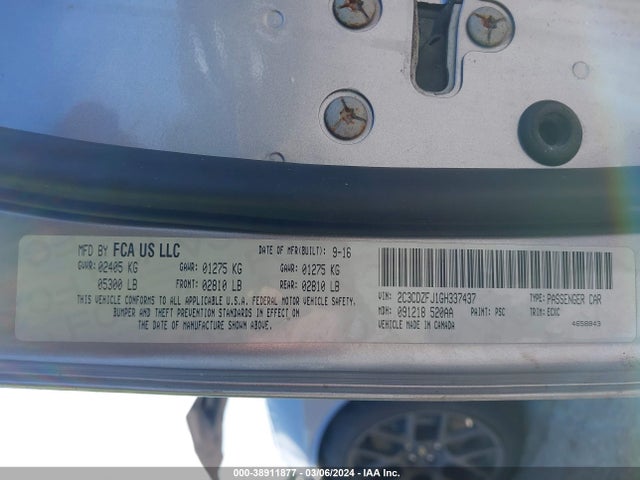Dodge Challenger R/t Scat Pack 2016 2C3CDZFJ1GH337437 Image 9