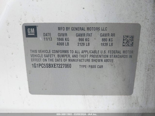 Chevrolet Cruze 1lt Auto 2014 1G1PC5SBXE7227060 Image 9