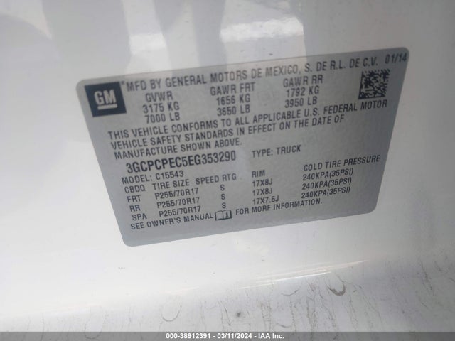 Chevrolet Silverado 1500 Work Truck 2wt 2014 3GCPCPEC5EG353290 Image 9