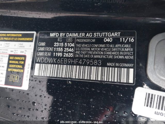WDDWK6EB9HF479583 Mercedes-Benz Amg C 43 4matic