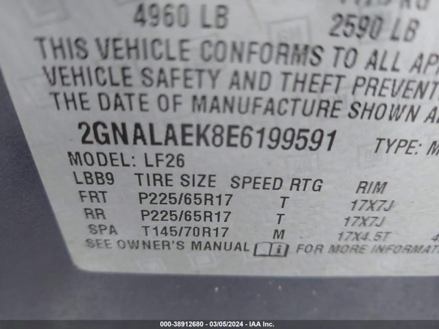 Chevrolet EQUINOX LS 2014 2GNALAEK8E6199591 Image 9