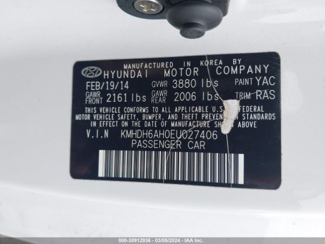 KMHDH6AH0EU027406 Hyundai ELANTRA