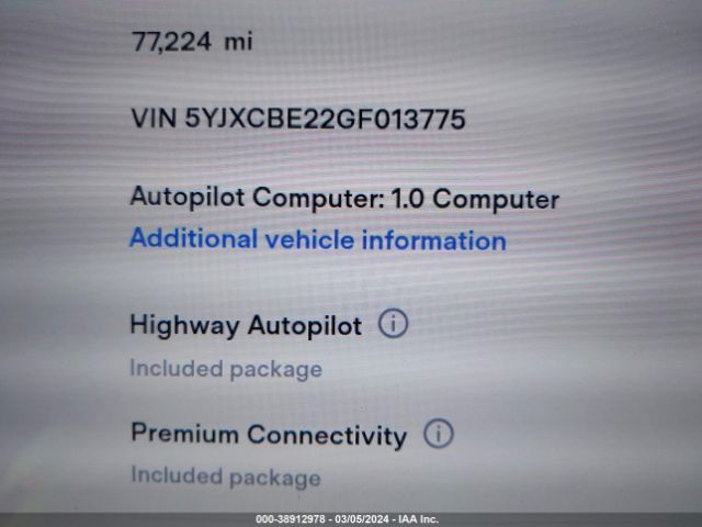 5YJXCBE22GF013775 Tesla Model X 60d/70d/75d/90d/p100d