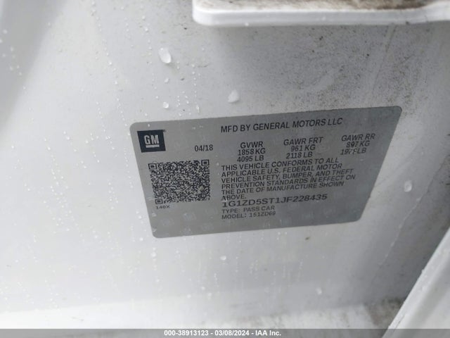 Chevrolet MALIBU LT 2018 1G1ZD5ST1JF228435 Image 9