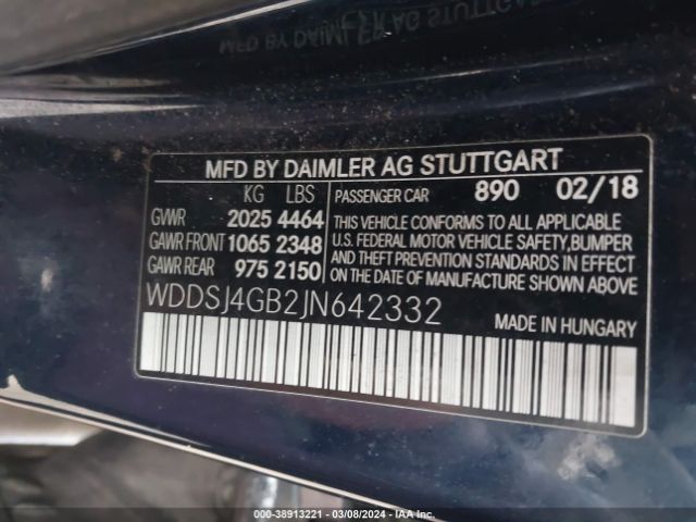 WDDSJ4GB2JN642332 Mercedes-Benz CLA 250 4MATIC
