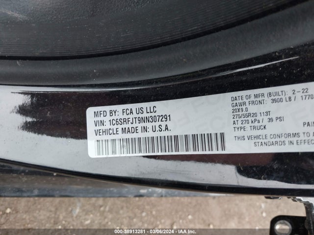 RAM 1500 2022 1C6SRFJT9NN307291 Image 9