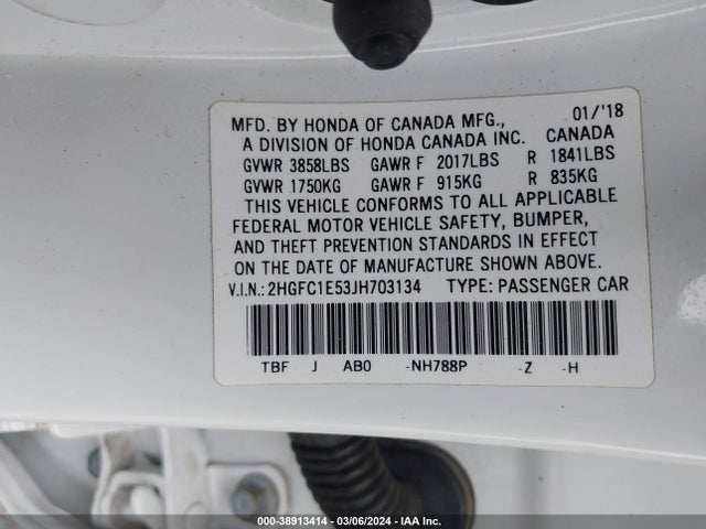 Honda CIVIC SI 2018 2HGFC1E53JH703134 Image 9