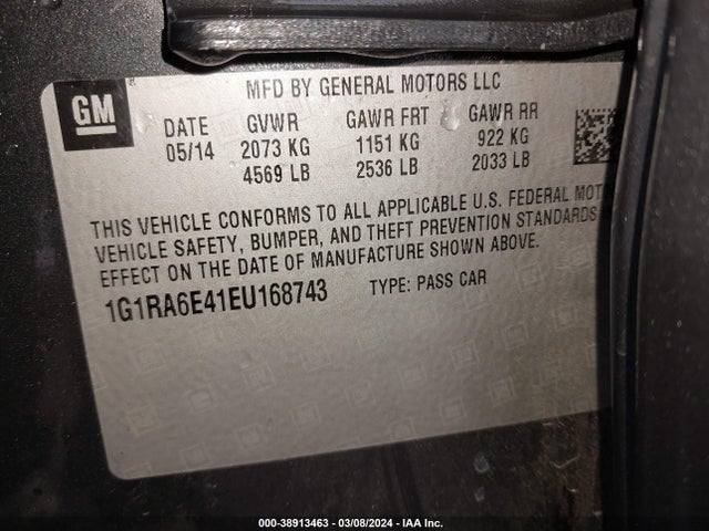 Chevrolet Volt 2014 1G1RA6E41EU168743 Image 9