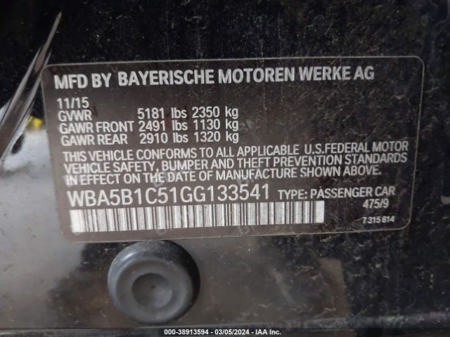 WBA5B1C51GG133541 BMW 535i
