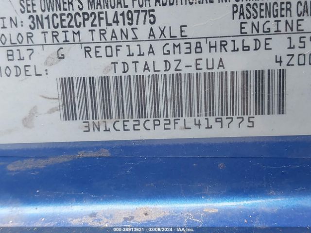 3N1CE2CP2FL419775 Nissan Versa Note S (sr)/s Plus/sl/sr/sv
