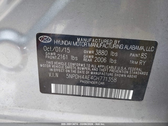 Hyundai Elantra Value Edition 2016 5NPDH4AE4GH771358 Image 9
