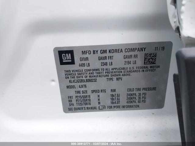 KL4CJGSB5LB060232 Buick Encore Awd Essence