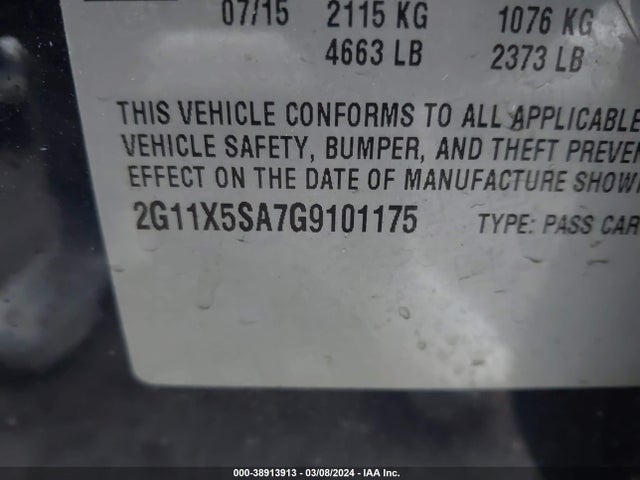 Chevrolet Impala 1fl 2016 2G11X5SA7G9101175 Image 9