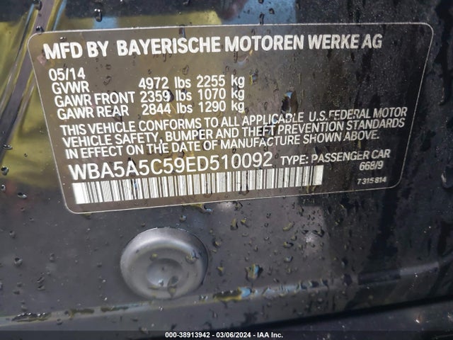 WBA5A5C59ED510092 BMW 528I