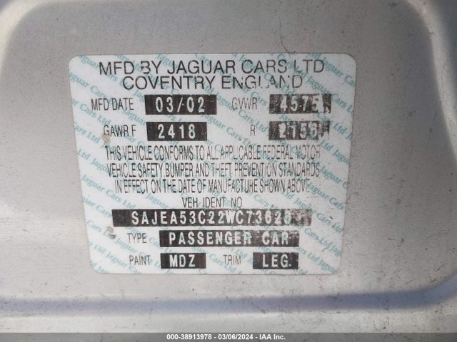 2002 JAGUAR X-TYPE SAJEA53C22WC73628 Photo 8