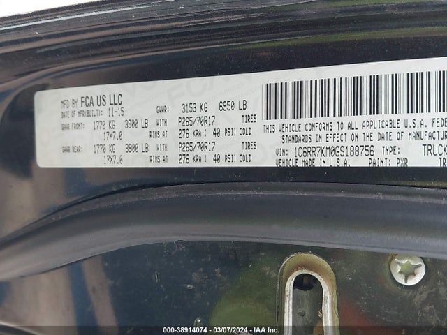 RAM 1500 Tradesman 2016 1C6RR7KM0GS188756 Image 9