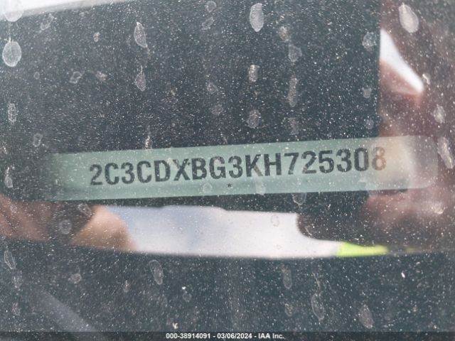 2C3CDXBG3KH725308 Dodge Charger Sxt Rwd