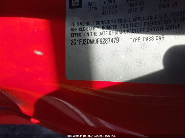 Chevrolet CAMARO 2SS 2015 2G1FJ3DW9F9287479 Image 9