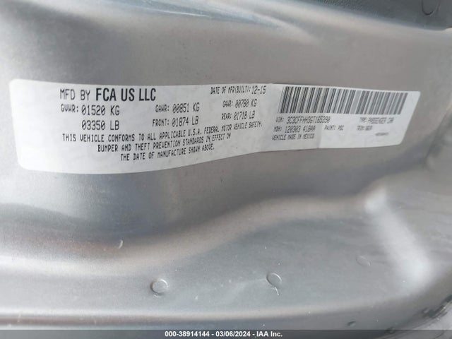 2016 FIAT 500 3C3CFFHH3GT165390 Photo 8