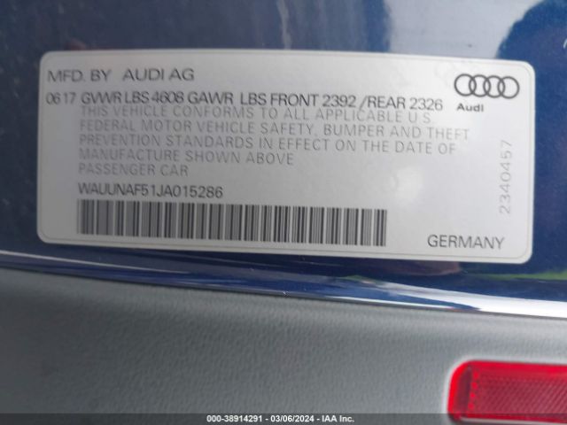 WAUUNAF51JA015286 Audi A5 2.0t Premium