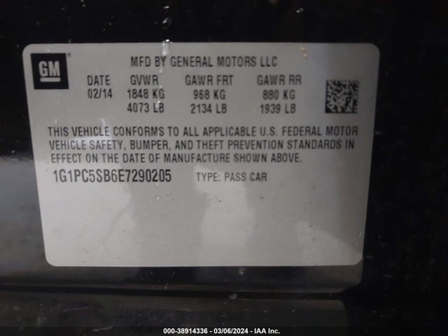 Chevrolet Cruze 1lt Auto 2014 1G1PC5SB6E7290205 Image 9