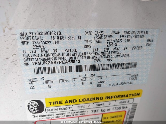 1FMJK2A87PEA55813 Ford Expedition Limited Max