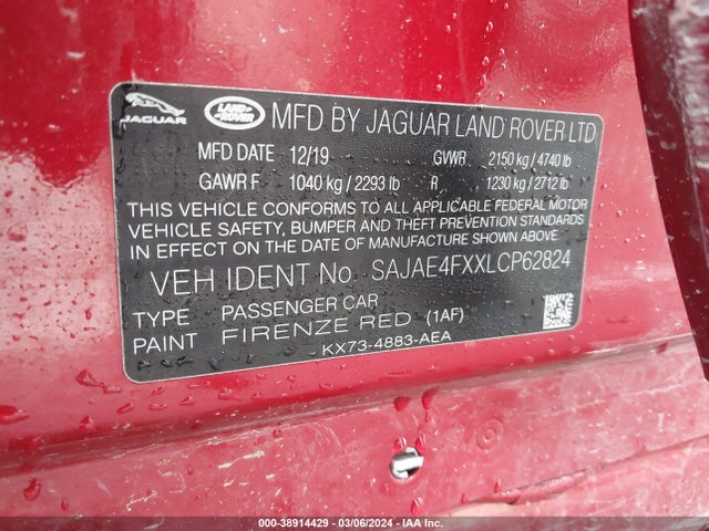 2020 JAGUAR XE SAJAE4FXXLCP62824 Photo 8