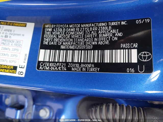 Toyota C-HR XLE 2019 NMTKHMBX2KR093069 Image 9