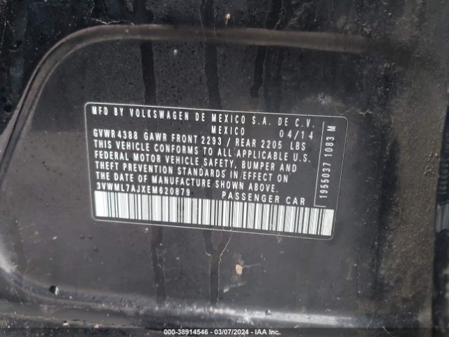 3VWML7AJXEM620879 Volkswagen Jetta Sportwagen 2.0l Tdi