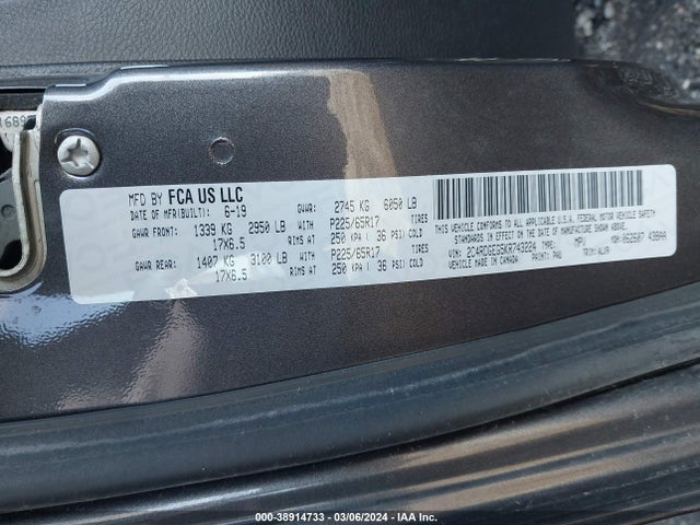 Dodge Grand Caravan Gt 2019 2C4RDGEG5KR743224 Image 9