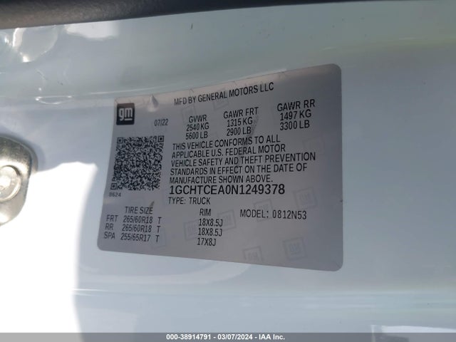 Chevrolet Colorado 4wd  Long Box Lt 2022 1GCHTCEA0N1249378 Image 9