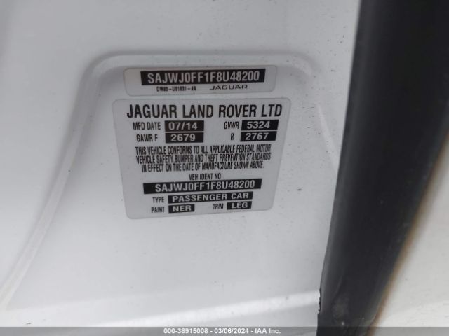 SAJWJ0FF1F8U48200 Jaguar Xf 3.0 Portfolio/3.0 Sport