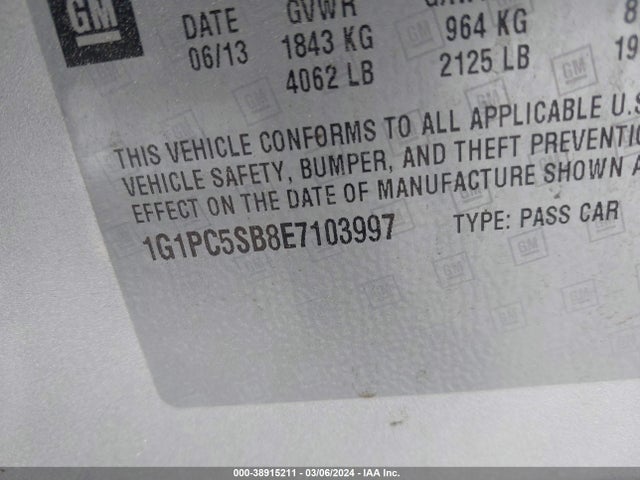 Chevrolet Cruze 1lt Auto 2014 1G1PC5SB8E7103997 Image 9