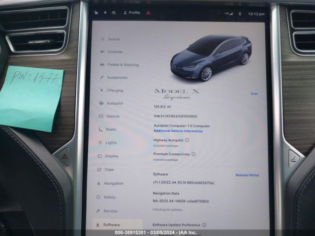 5YJXCBE43GFS00850 Tesla Model X 75d/p100d/p90d