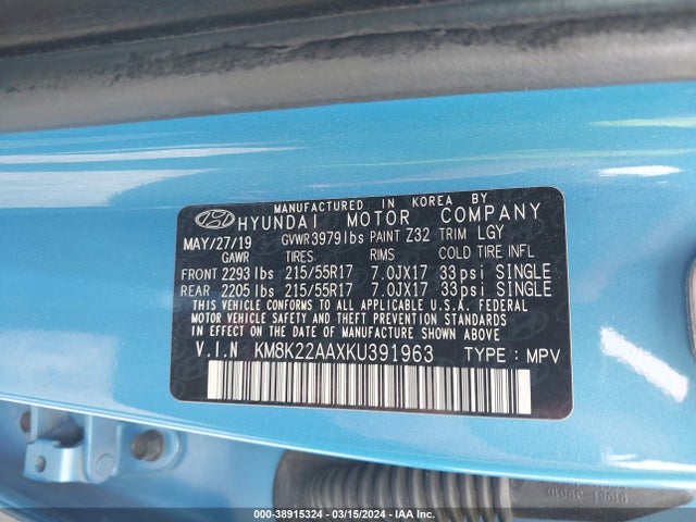 Hyundai Kona Sel 2019 KM8K22AAXKU391963 Image 9