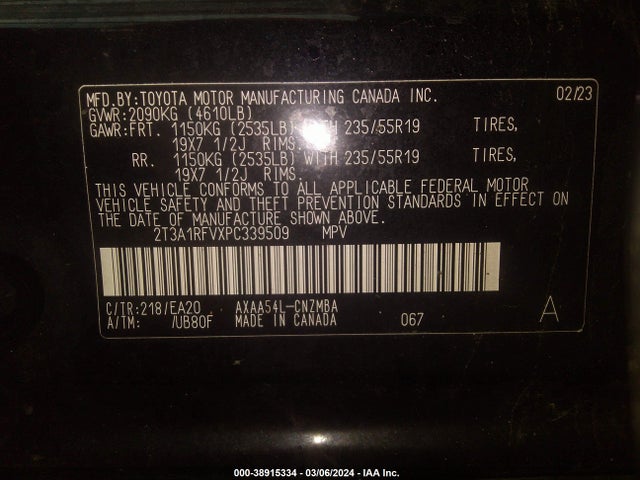 Toyota Rav4 Xle Premium 2023 2T3A1RFVXPC339509 Image 9