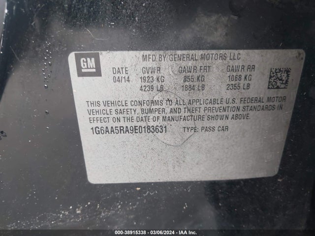 Cadillac Ats Standard 2014 1G6AA5RA9E0183631 Image 9