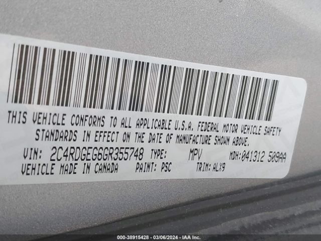 2C4RDGEG6GR355748 Dodge Grand Caravan R/t